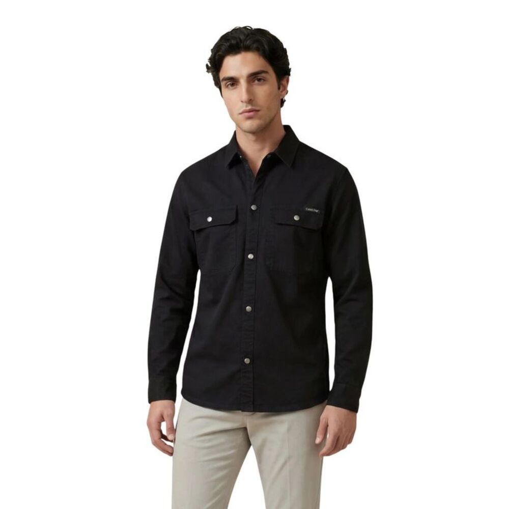 Calvin Klein Jeans Black Cotton Dress Men's Shirt